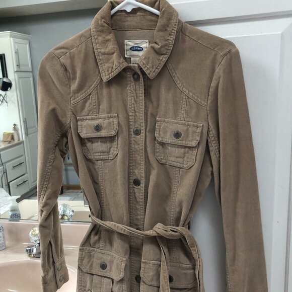 VINTAGE OLD NAVY TAN CORDUROY WOMENS JACKET SIZE SMALL - Picture 1 of 9